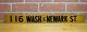 116 Wash & Newark St Old Sign Street Business Building Thin Wood Ad Hoboken Nj