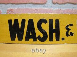 116 WASH & NEWARK ST Old Sign Street Business Building Thin Wood Ad Hoboken NJ