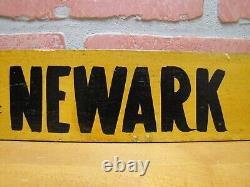 116 WASH & NEWARK ST Old Sign Street Business Building Thin Wood Ad Hoboken NJ