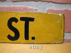 116 WASH & NEWARK ST Old Sign Street Business Building Thin Wood Ad Hoboken NJ