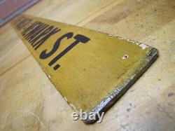 116 WASH & NEWARK ST Old Sign Street Business Building Thin Wood Ad Hoboken NJ