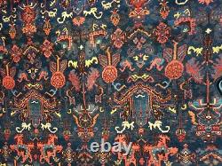 11x19 Antique Signed Persian Bidjar Rug Garrus 100% Antique 105 years old