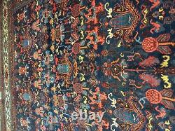 11x19 Antique Signed Persian Bidjar Rug Garrus 100% Antique 105 years old