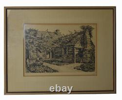 12 Original W. R. Locke Etching Old Schoolhouse St. Augustine Florida Print