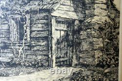 12 Original W. R. Locke Etching Old Schoolhouse St. Augustine Florida Print