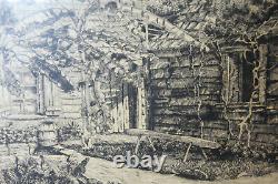 12 Original W. R. Locke Etching Old Schoolhouse St. Augustine Florida Print