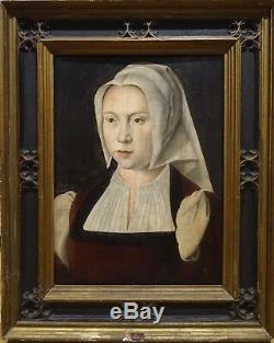 16th Century Flemish Antwerp Old Master Portrait Of A Lady Joos Van Cleve