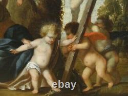 17th Century Italian Old Master Holy Family & Putto Christ Virgin Mary Painting