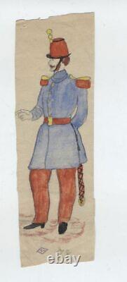 1878 OLD AMERICAN soldier EARLY Antique American Patriotic FLAG Folk Art