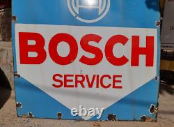 1900's Old Antique Vintage Rare Bosch Service Ad Big Porcelain Enamel Sign Board