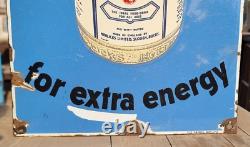 1900's Old Antique Vintage Rare Horlick's Porcelain Enamel Sign Board England