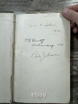 1907 Antique History Book Williamsburg Old Colonial Capital Lyon Tyler SIGNED