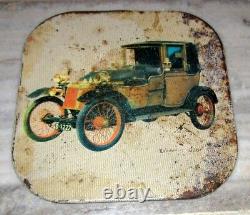 1908 Antique very Rare Iron Set Of 3 Old Model Car Adv. Tin Sign Board