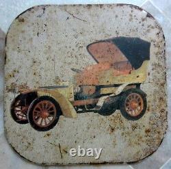 1908 Antique very Rare Iron Set Of 3 Old Model Car Adv. Tin Sign Board