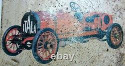 1908 Antique very Rare Iron Set Of 3 Old Model Car Adv. Tin Sign Board
