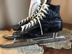 1920's Antique Black Leather CCM Ice Skates Old Hardware Store Primitive