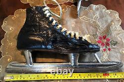 1920's Antique Black Leather CCM Ice Skates Old Hardware Store Primitive