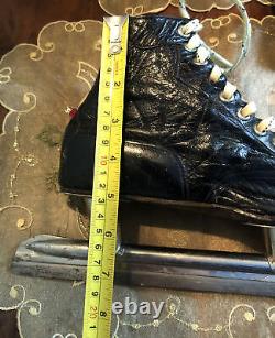 1920's Antique Black Leather CCM Ice Skates Old Hardware Store Primitive