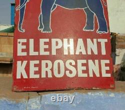 1920's Old Antique Vintage Rare ESSO Elephant Kerosene Oil Porcelain Enamel Sign