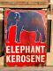 1920's Old Antique Vintage Rare Esso Elephant Oil Ad Porcelain Enamel Sign Board