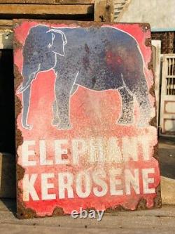 1920's Old Antique Vintage Rare ESSO Elephant Oil Ad Porcelain Enamel Sign Board