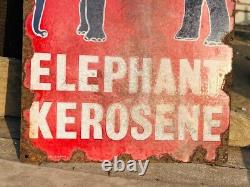 1920's Old Antique Vintage Rare ESSO Elephant Oil Ad Porcelain Enamel Sign Board