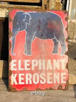 1920's Old Antique Vintage Rare ESSO Elephant Oil Ad Porcelain Enamel Sign Board