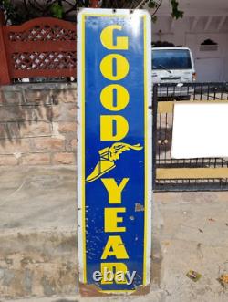 1920's Old Vintage Antique Rare Big Goodyear Tyres Porcelain Enamel Sign Board