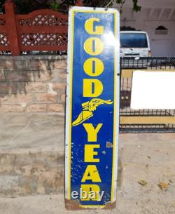 1920's Old Vintage Antique Rare Big Goodyear Tyres Porcelain Enamel Sign Board