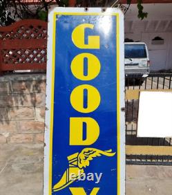 1920's Old Vintage Antique Rare Big Goodyear Tyres Porcelain Enamel Sign Board