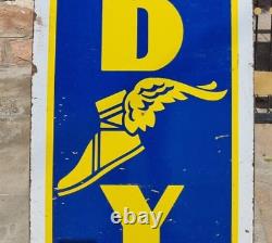 1920's Old Vintage Antique Rare Big Goodyear Tyres Porcelain Enamel Sign Board