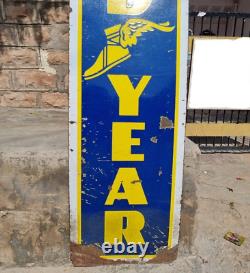 1920's Old Vintage Antique Rare Big Goodyear Tyres Porcelain Enamel Sign Board