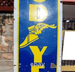 1920's Old Vintage Antique Rare Big Goodyear Tyres Porcelain Enamel Sign Board