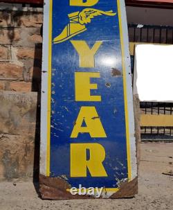 1920's Old Vintage Antique Rare Big Goodyear Tyres Porcelain Enamel Sign Board