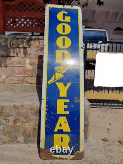 1920's Old Vintage Antique Rare Big Goodyear Tyres Porcelain Enamel Sign Board