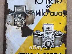 1930's Antique Old EXAKTA Ihagee Camera Ad Porcelain Enamel Sign Board Germany