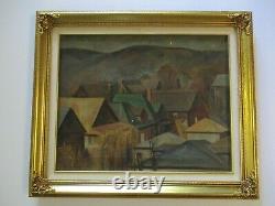 1930's Old American Painting Antique Vintage Regionalism Rare Landscape Wpa Era