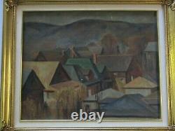 1930's Old American Painting Antique Vintage Regionalism Rare Landscape Wpa Era