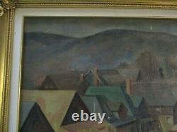 1930's Old American Painting Antique Vintage Regionalism Rare Landscape Wpa Era