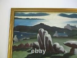 1930's Old American Painting Antique Vintage Regionalism Rare Landscape Wpa Era