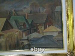 1930's Old American Painting Antique Vintage Regionalism Rare Landscape Wpa Era