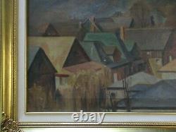 1930's Old American Painting Antique Vintage Regionalism Rare Landscape Wpa Era