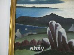 1930's Old American Painting Antique Vintage Regionalism Rare Landscape Wpa Era