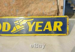 1930's Old Antique Rare Goodyear Tire Ad. Porcelain Enamel Sign, Collectible