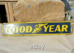 1930's Old Antique Rare Goodyear Tire Ad. Porcelain Enamel Sign, Collectible