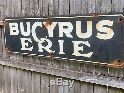 1930's Old Antique Sign Bucyrus Erie Mining Railroad Crane Equipment