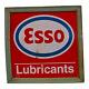 1930's Old Antique Vintage Esso Lubricants Oil Tin Sign Board Wooden Frame