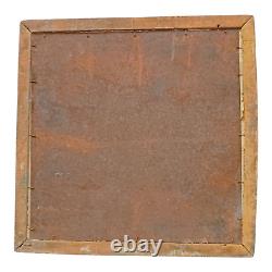 1930's Old Antique Vintage ESSO Lubricants Oil Tin Sign Board Wooden Frame
