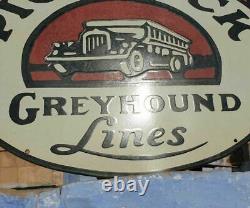 1930's Old Antique Vintage Pickwick Greyhound Lines Porcelain Enamel Sign Board