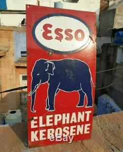 ESSO Elephant Kerosene Schild Enamel sign Emailschild ECHTE Emaille 60 x 30 cm 
